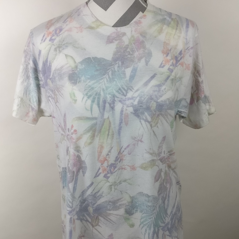 Mens Astronomy Floral Streetwear Subtle Tee sz L